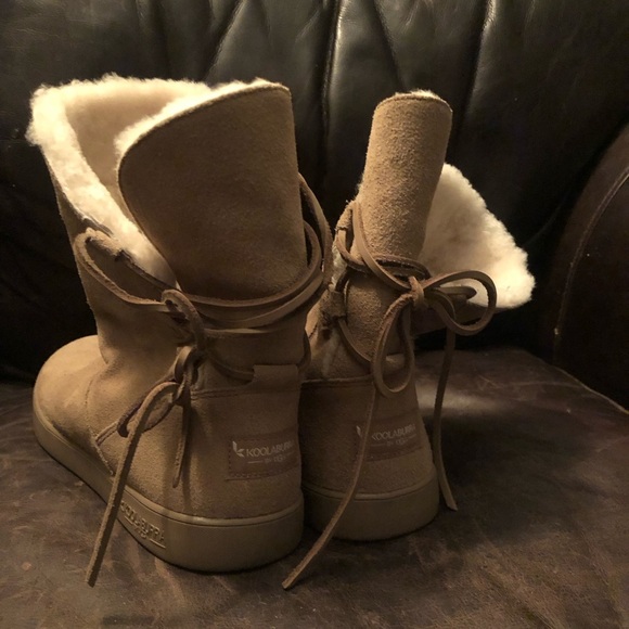 Koolaburra by Ugg SHAZI tan short boot 10 women tie back - Picture 2 of 6